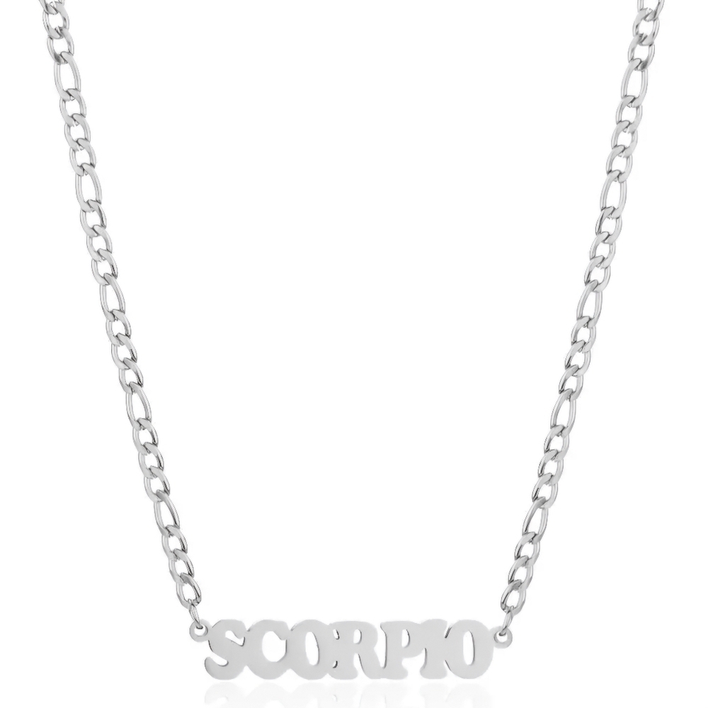 Oct-Nov Scorpio Necklace Zodiac Stainless Steel - Picture 5 of 8